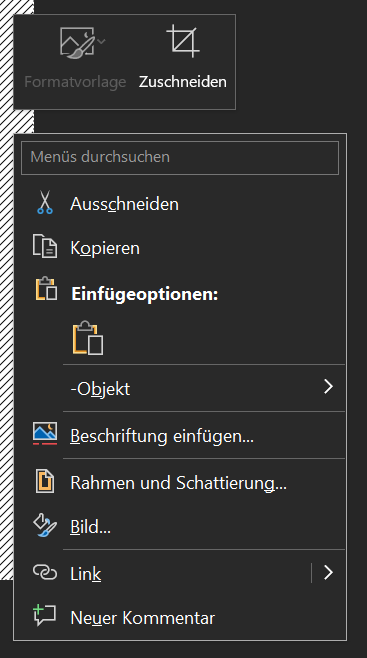 Anpassungen und Einstellungen f&uuml;r eine eingef&uuml;gte PDF-Datei