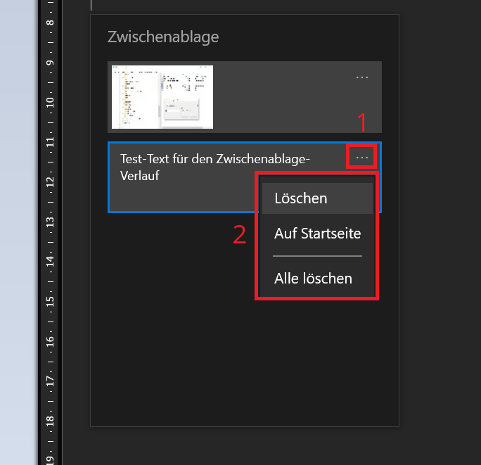 Inhalt vom Verlauf anzeigen und nutzen