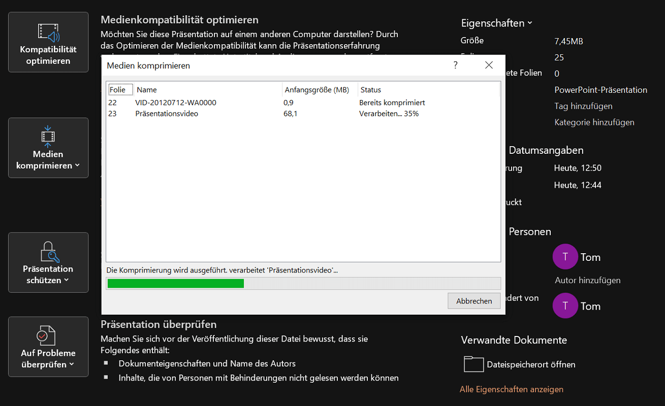 Medien wie Videos und Audios komprimieren