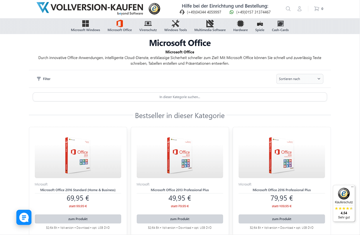 Microsoft Office Versionen – Vergleich der Pakete auf Vollversion-Kaufen.de