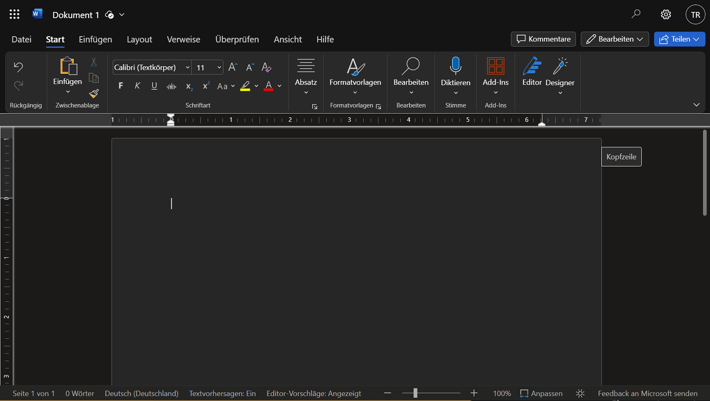 Microsoft Office Word als Cloud-Variante