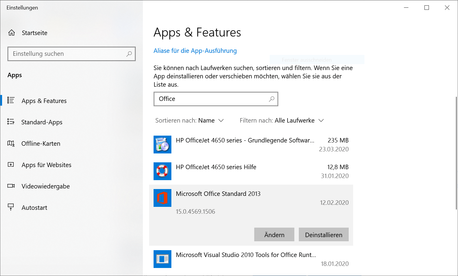 Versionsnummer von Office 2013 anzeigen