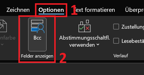 Outlook Bcc deaktivieren