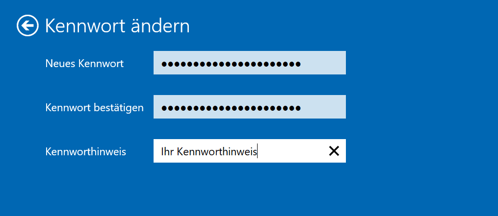 Passwort in Windows 10 &auml;ndern