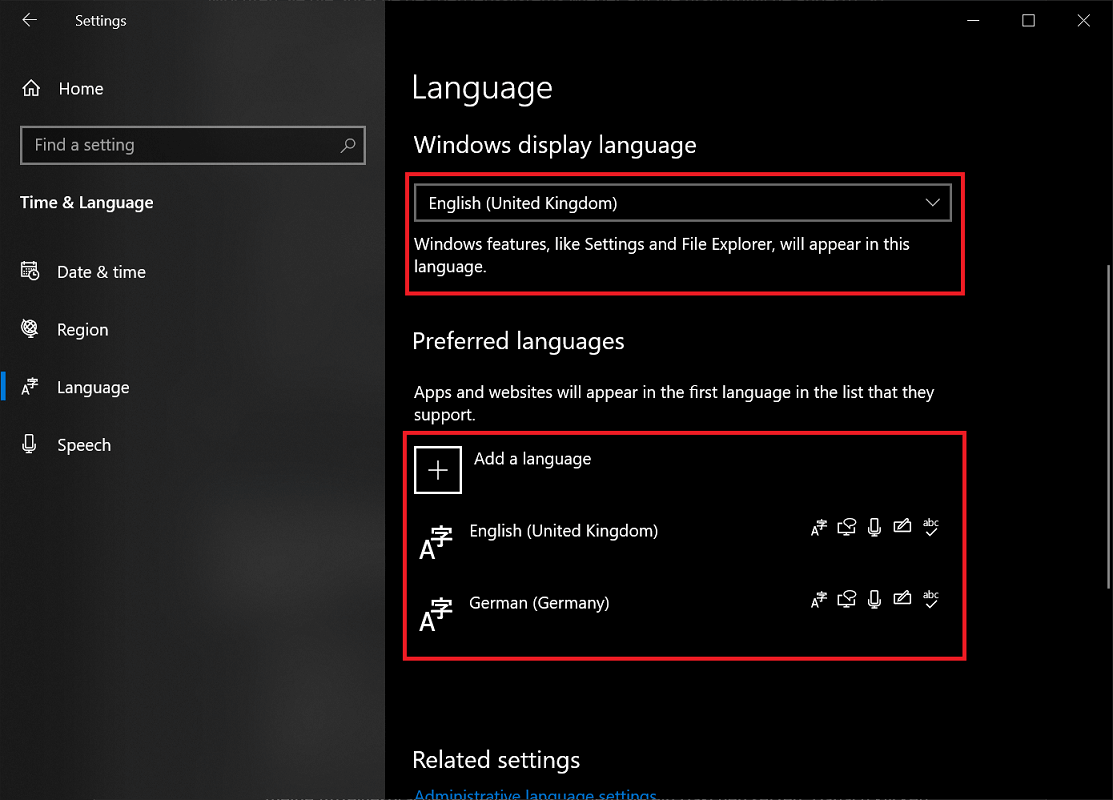 System auf die alte Sprache umstellen