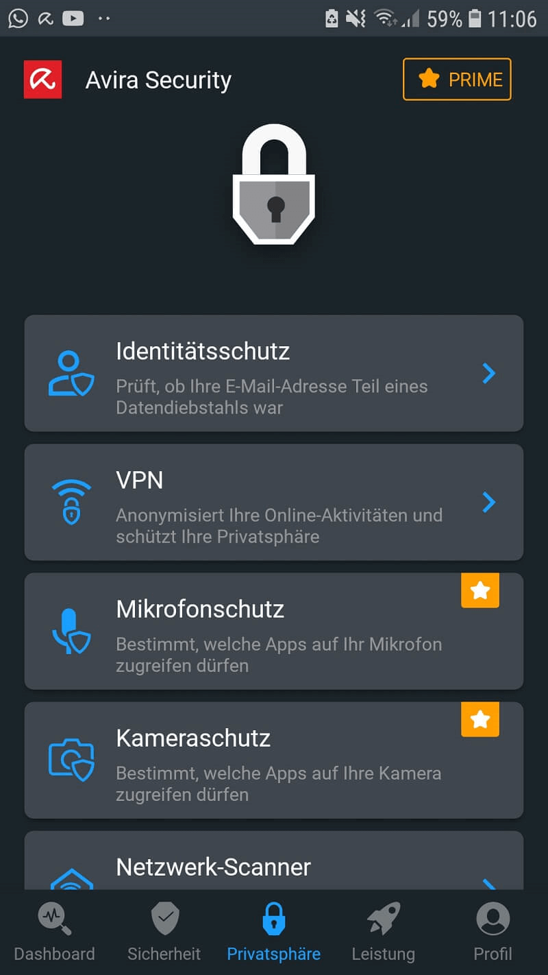 Virenschutz Apps wie Avira Security enthalten zahlreiche hilfreiche Sicherheitsfunktionen