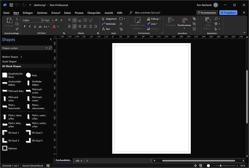 Benutzeroberfl&auml;che von Visio Pro