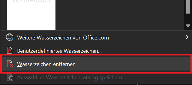 Wasserzeichen in Word erstellen