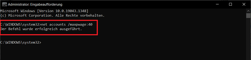 Password Reminder in der Windows 10 Eingabeaufforderung einrichten