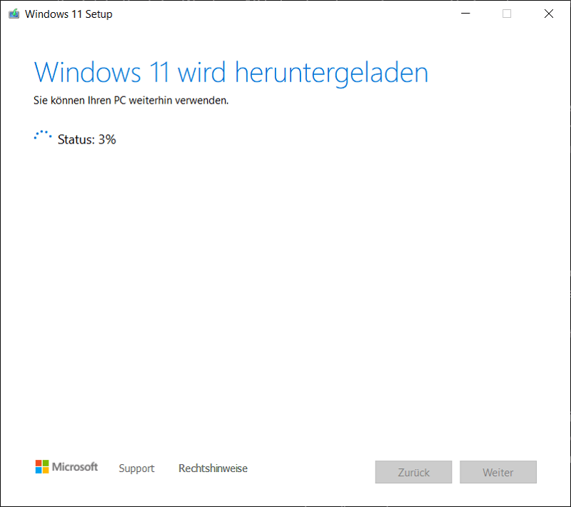 Windows 11 Download und Installieren des USB-Sticks