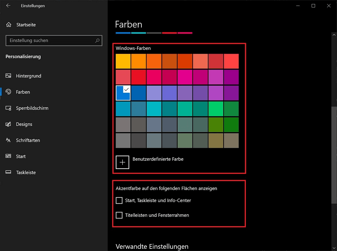 Windows-Farben an den Dark Mode anpassen
