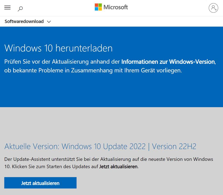 Durchführung einer Neuinstallation mit dem Windows Media Creation Tool