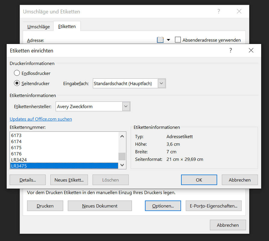 In Word Etiketten selbst gestalten und kostenlos drucken
