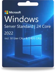 Windows Server 2022 Standard | 24 Core + 50 User CALs + 5 RDS CALs