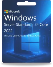 Windows Server 2022 Standard | 24 Core + 50 User CALs + 10 RDS CALs
