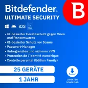 Bitdefender Ultimate Security Family | 25 Geräte | 1 Jahr