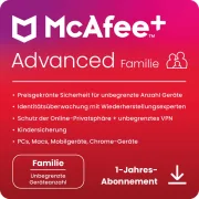 McAfee+ Advanced Family | 6 Benutzer | 1 Jahr