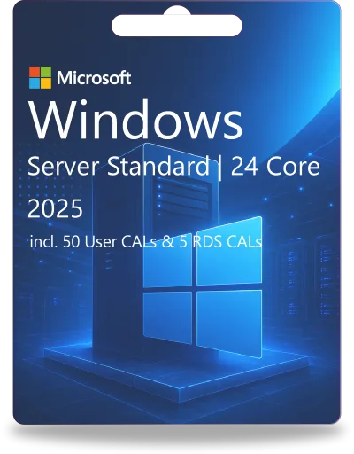Windows Server 2025 Standard | 24 Core + 50 User CALs + 5 RDS CALs