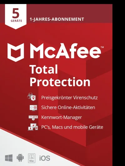 McAfee Total Protection | 5 Geräte | 1 Jahr