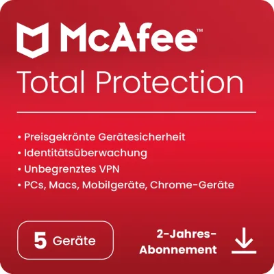McAfee Total Protection | 5 Geräte | 2 Jahre