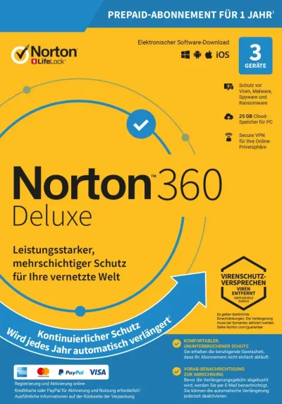 Norton 360 Deluxe | 3 Geräte | 1 Jahr