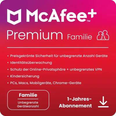 McAfee+ Premium Family | 6 Benutzer | 1 Jahr